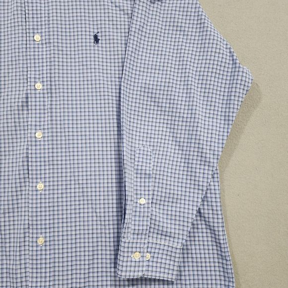 Polo Ralph Lauren Shirt Mens Large Blue White Black Check Yarmouth 100% Cotton - Picture 5 of 16